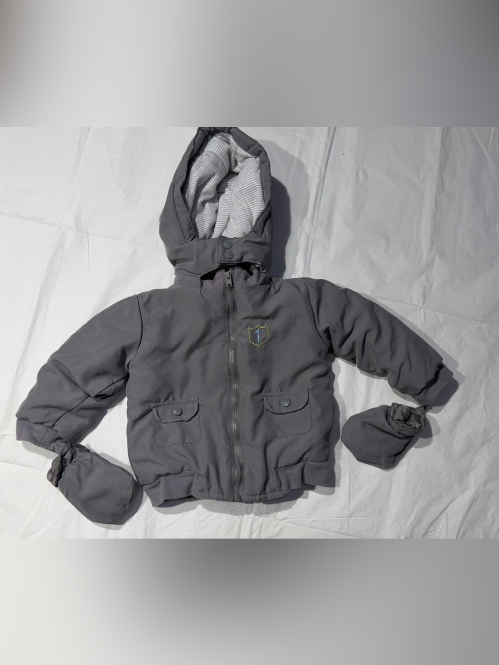 ALOHAS Gray Hooded Puffer Jacket